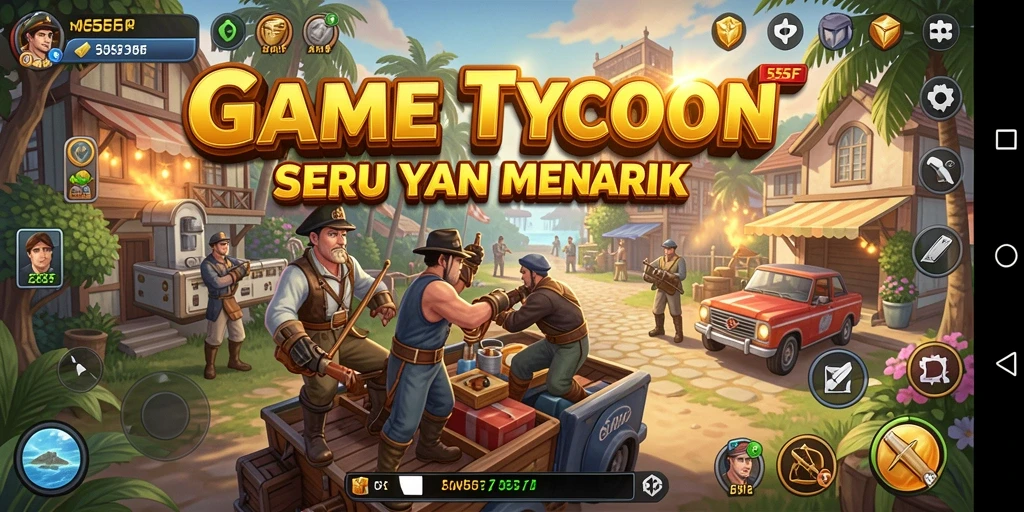 Tampilan utama gameplay 555F yang penuh strategi Tycoon.