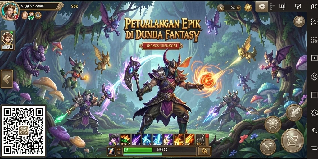 Tampilan screenshot permainan RPG 8QR yang epik dan menantang.