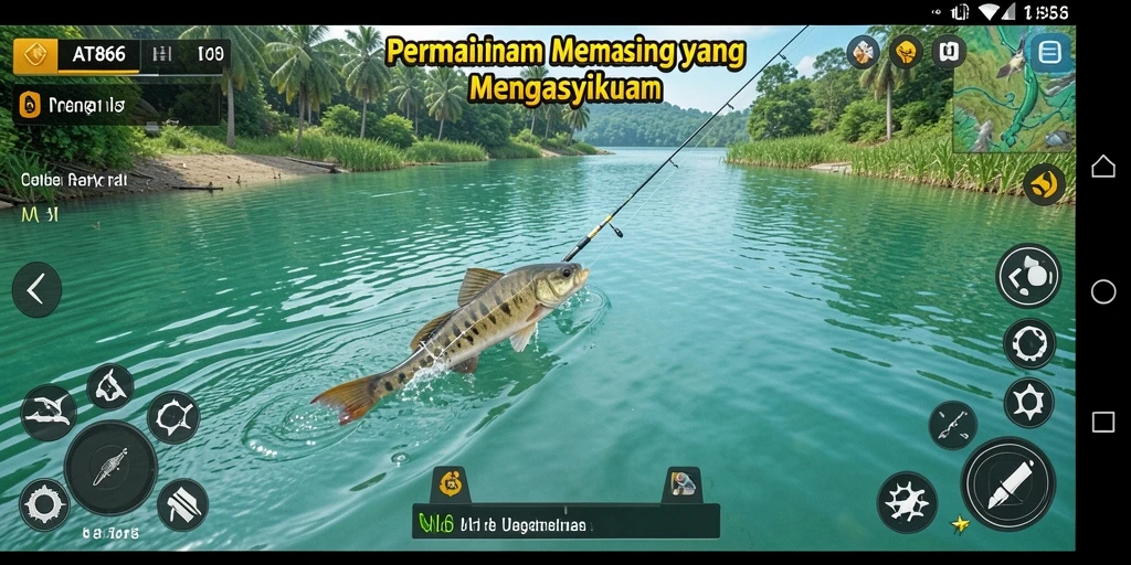 Menampilkan gameplay memancing yang mendebarkan di berbagai lokasi.