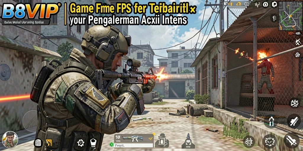 Tangkapan layar B8VIP yang menampilkan aksi FPS yang mendebarkan.