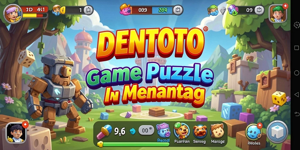 Screenshot gameplay DENTOTO yang menunjukkan tantangan Puzzle.
