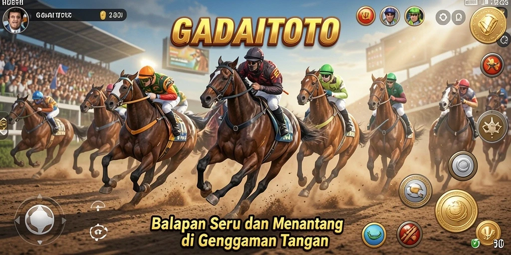 Tampilan gameplay GADAITOTO dengan balapan yang cepat dan menegangkan.