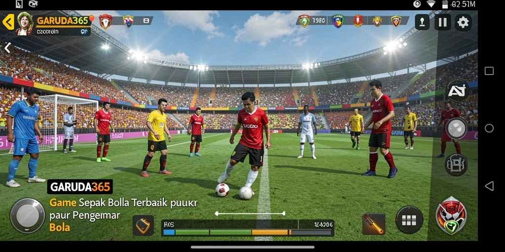 Tampilan gameplay GARUDA365 yang memukau dan realistis dalam permainan sepak bola.