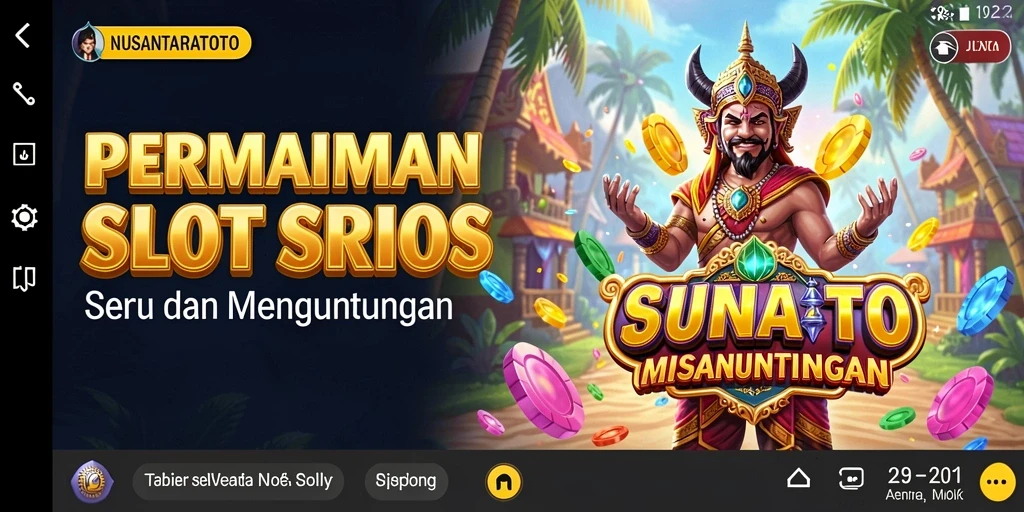 Tampilan utama gameplay NUSANTARATOTO yang menarik dan penuh warna.