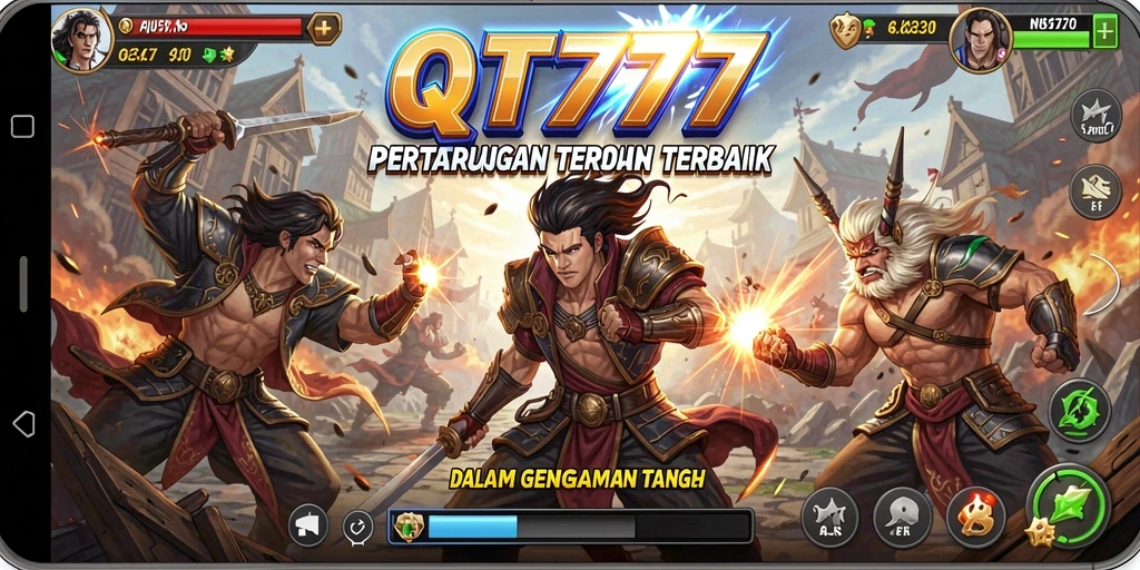 Gameplay mendebarkan dalam QT777, aksi pertarungan yang seru.