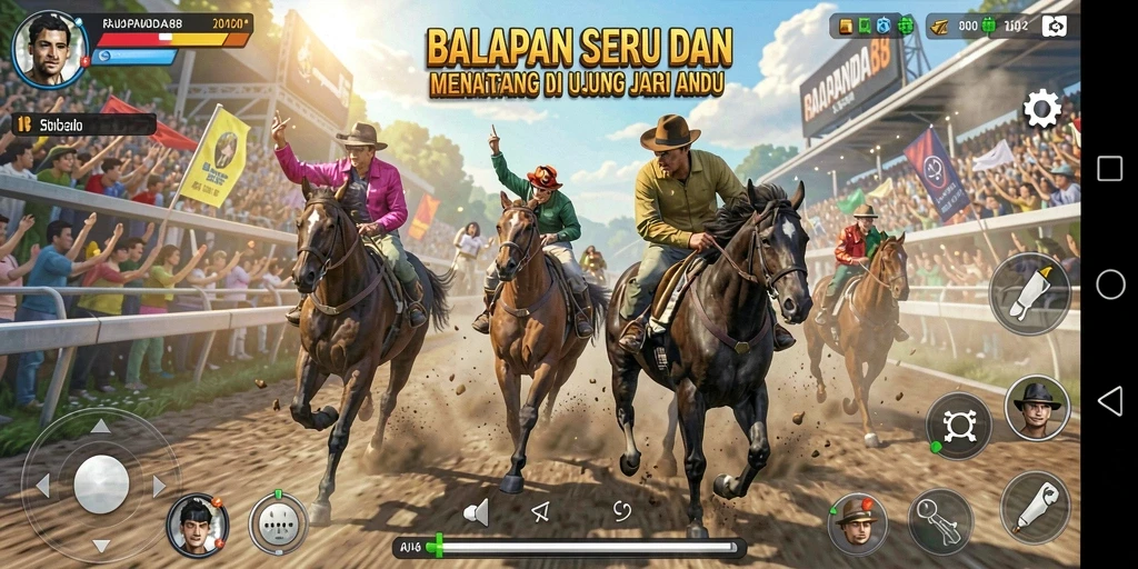 Tampilan menarik dari gameplay balapan di RAJAPANDA88.