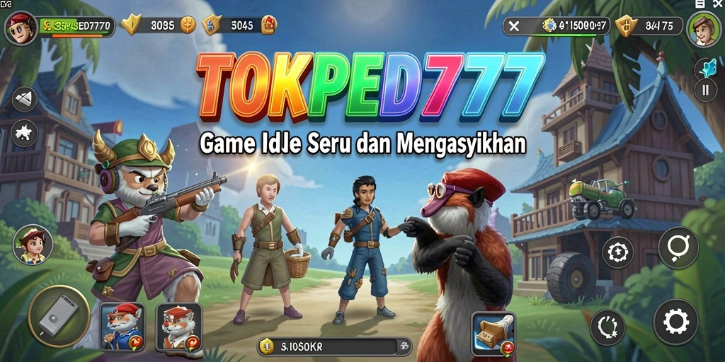 Tampilan gameplay seru dari TOKPED777 dengan fitur Idle.