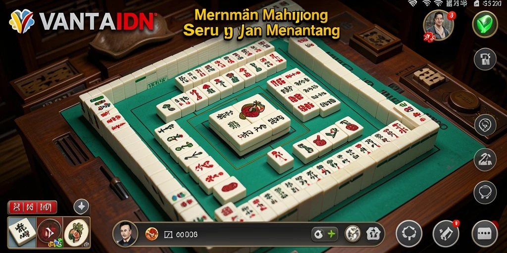 Screenshot VANTAIDN menampilkan suasana gameplay Mahjong yang menarik.